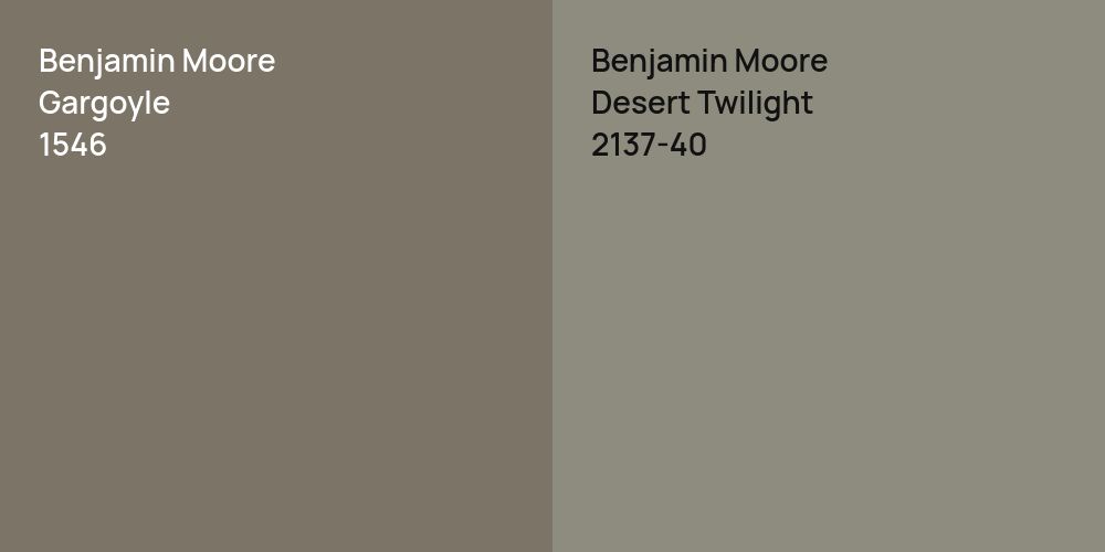 Benjamin Moore Gargoyle vs. Benjamin Moore Desert Twilight