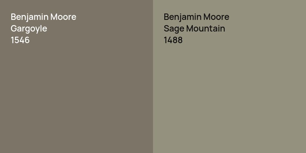 Benjamin Moore Gargoyle vs. Benjamin Moore Sage Mountain