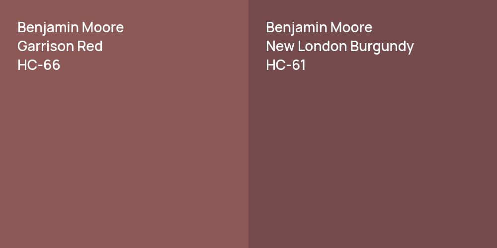 Benjamin Moore Garrison Red vs. Benjamin Moore New London Burgundy