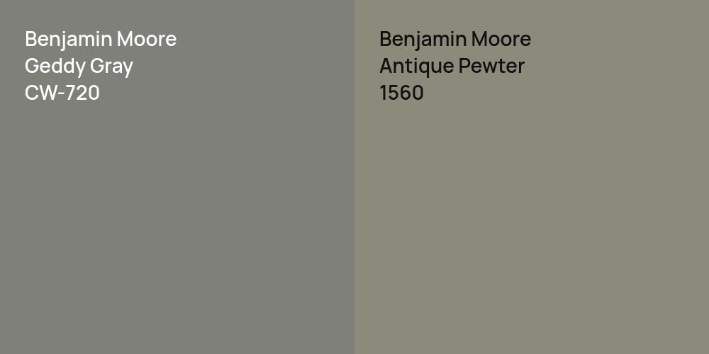 Benjamin Moore Geddy Gray vs. Benjamin Moore Antique Pewter