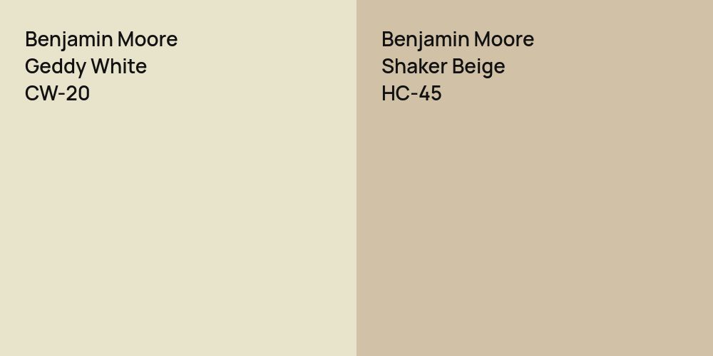 Benjamin Moore Geddy White vs. Benjamin Moore Shaker Beige