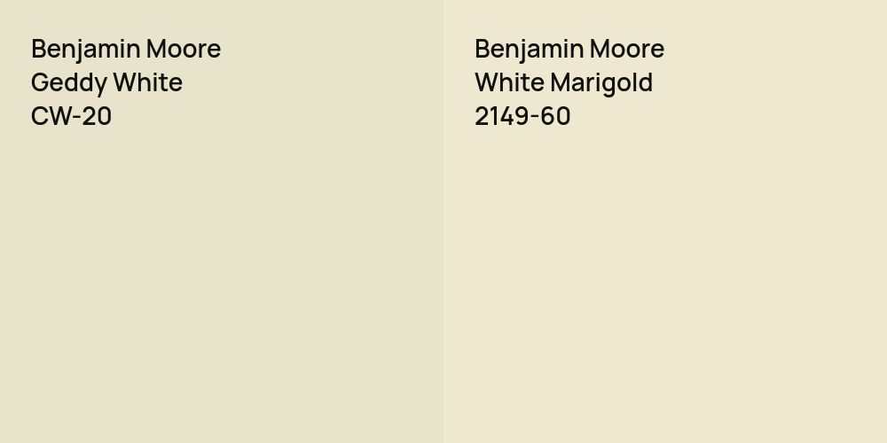 Benjamin Moore Geddy White vs. Benjamin Moore White Marigold