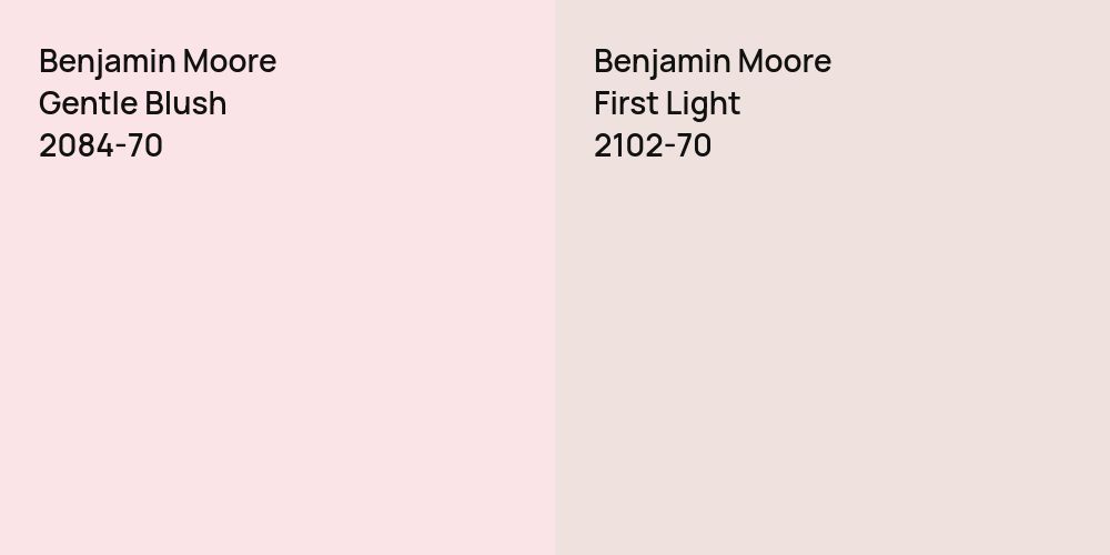 Benjamin Moore Gentle Blush vs. Benjamin Moore First Light