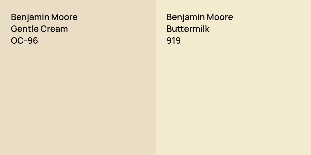 Benjamin Moore Gentle Cream vs. Benjamin Moore Buttermilk