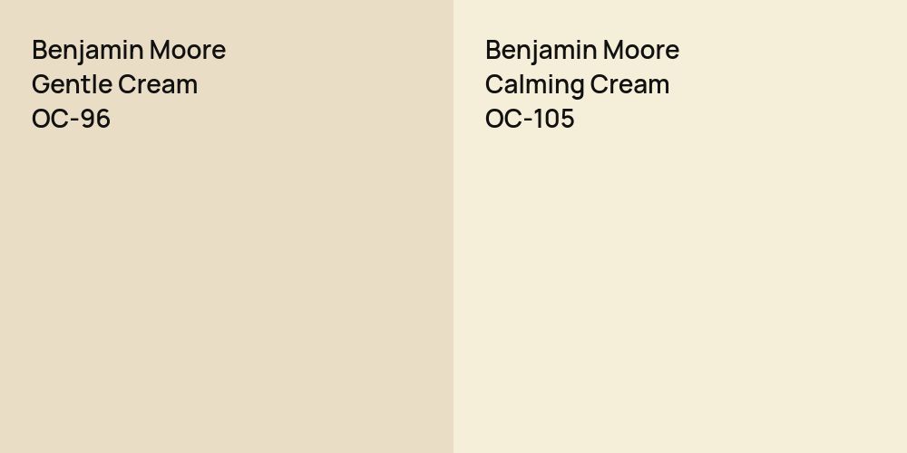 Benjamin Moore Gentle Cream vs. Benjamin Moore Calming Cream