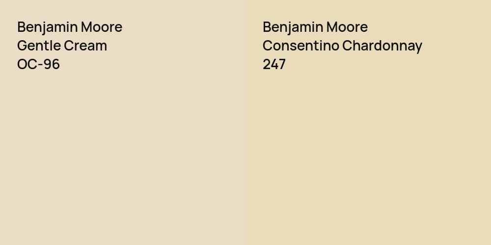 Benjamin Moore Gentle Cream vs. Benjamin Moore Consentino Chardonnay