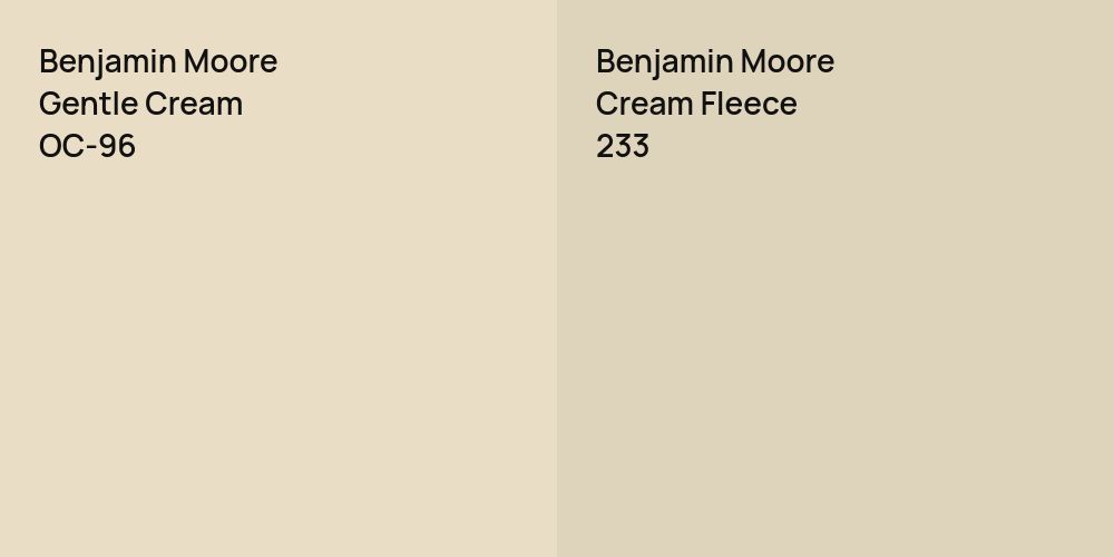 Benjamin Moore Gentle Cream vs. Benjamin Moore Cream Fleece