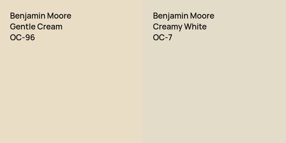 Benjamin Moore Gentle Cream vs. Benjamin Moore Creamy White