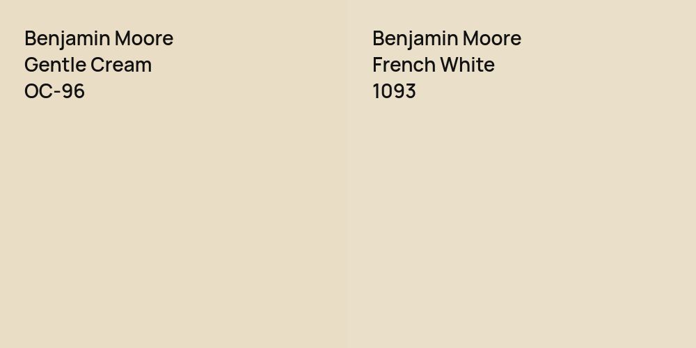 Benjamin Moore Gentle Cream vs. Benjamin Moore French White