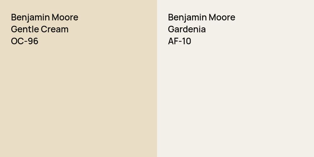 Benjamin Moore Gentle Cream vs. Benjamin Moore Gardenia