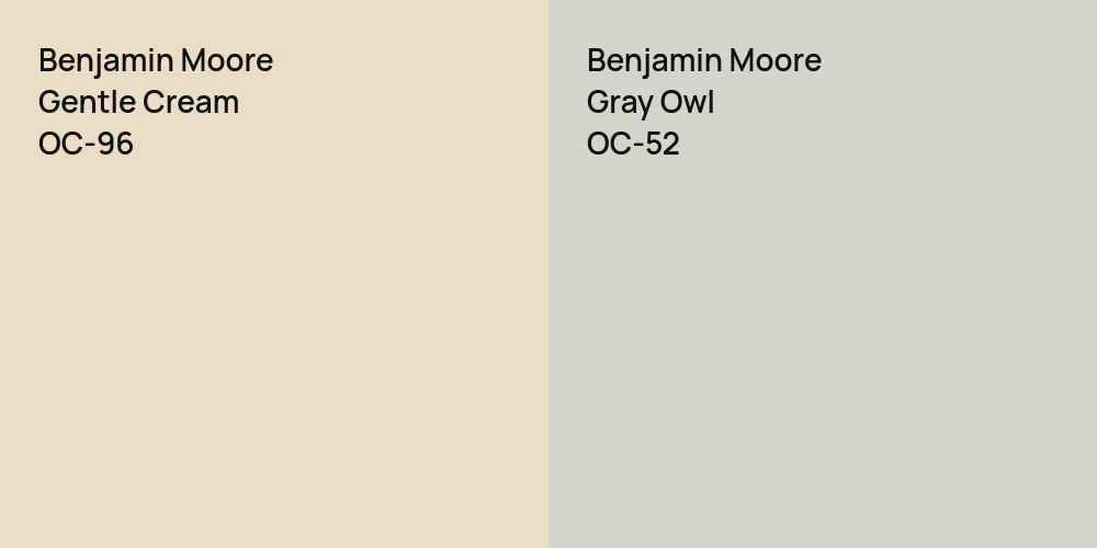 Benjamin Moore Gentle Cream vs. Benjamin Moore Gray Owl