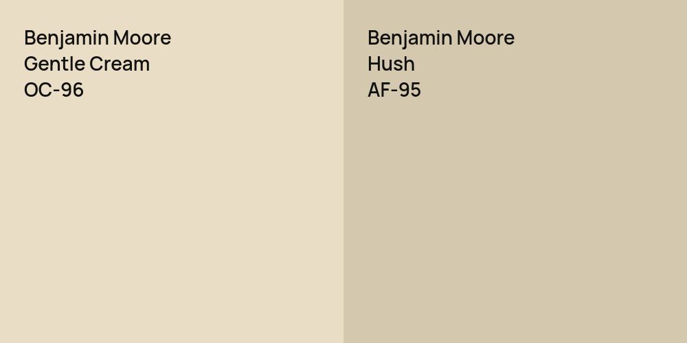 Benjamin Moore Gentle Cream vs. Benjamin Moore Hush