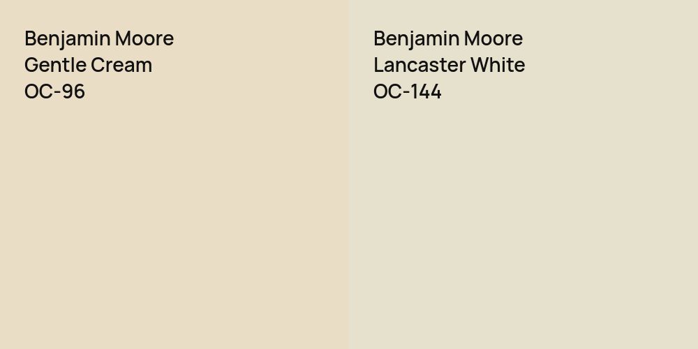 Benjamin Moore Gentle Cream vs. Benjamin Moore Lancaster White