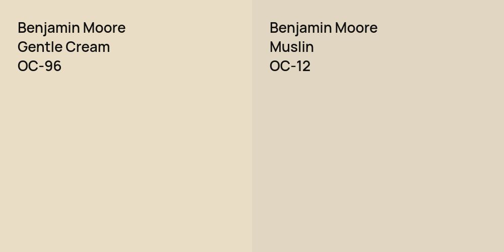 Benjamin Moore Gentle Cream vs. Benjamin Moore Muslin