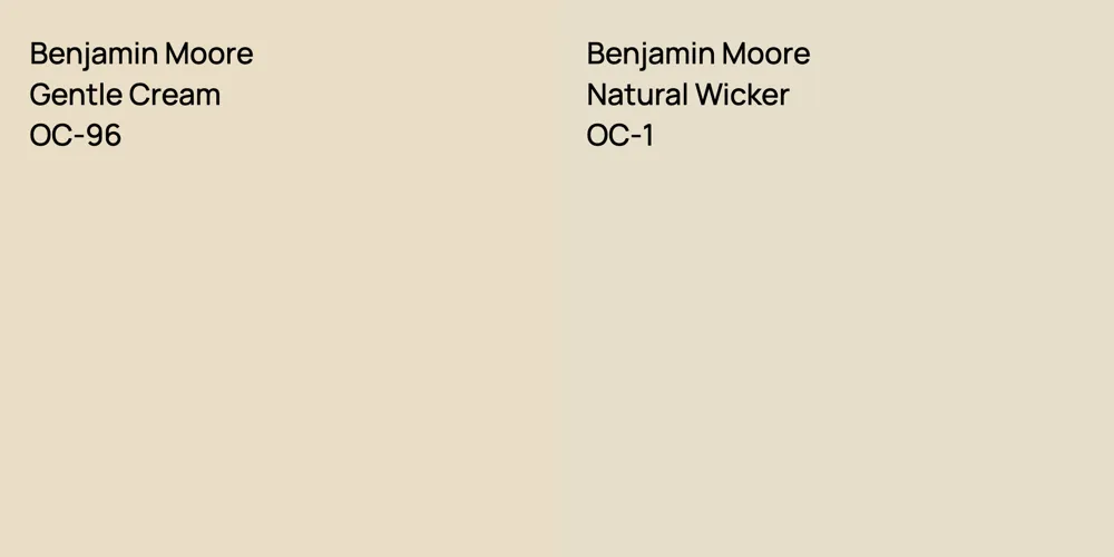 Benjamin Moore Gentle Cream vs. Benjamin Moore Natural Wicker