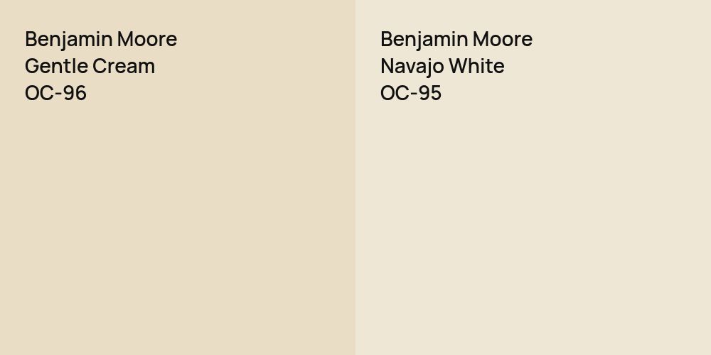 Benjamin Moore Gentle Cream vs. Benjamin Moore Navajo White