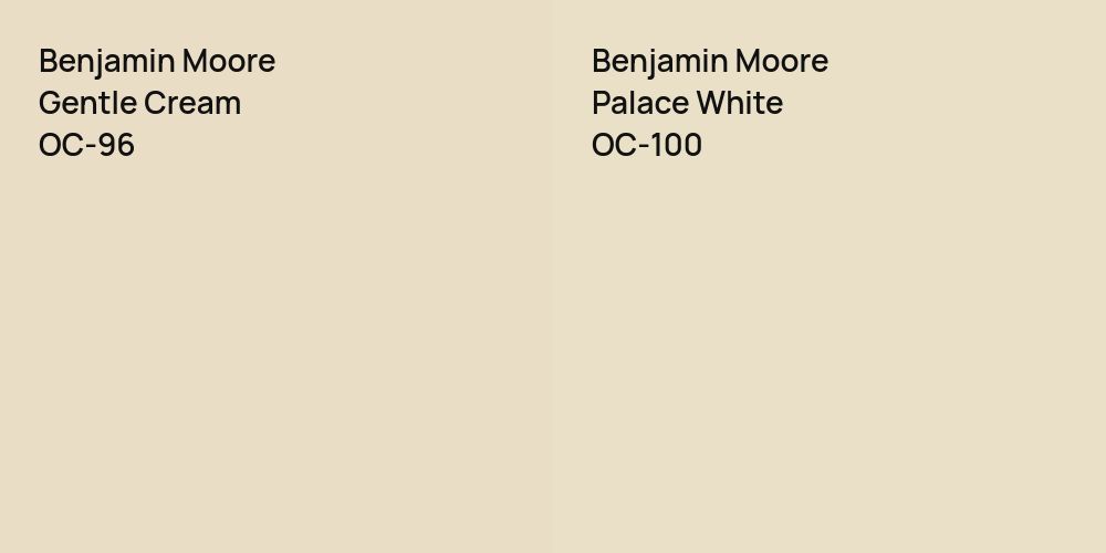 Benjamin Moore Gentle Cream vs. Benjamin Moore Palace White