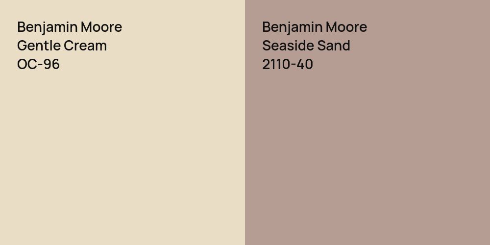 Benjamin Moore Gentle Cream vs. Benjamin Moore Seaside Sand