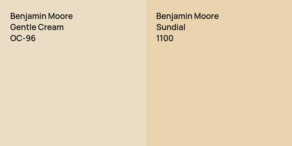 Benjamin Moore Gentle Cream vs. Benjamin Moore Sundial