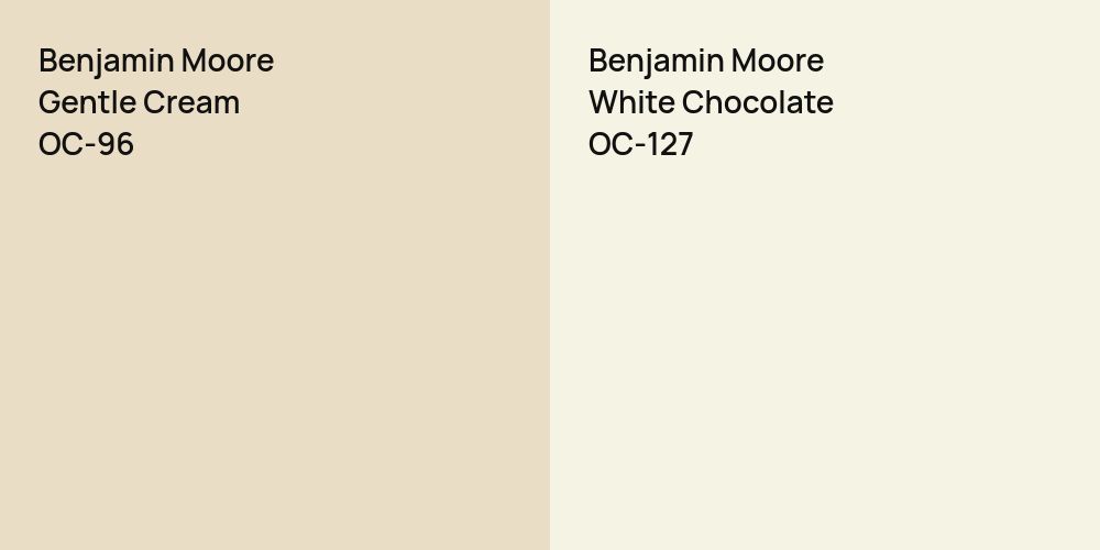 Benjamin Moore Gentle Cream vs. Benjamin Moore White Chocolate