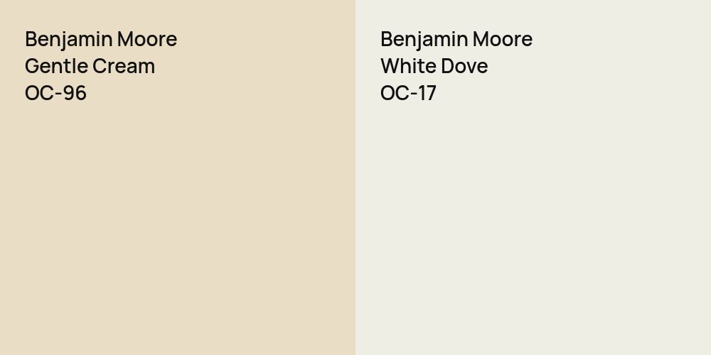 Benjamin Moore Gentle Cream vs. Benjamin Moore White Dove