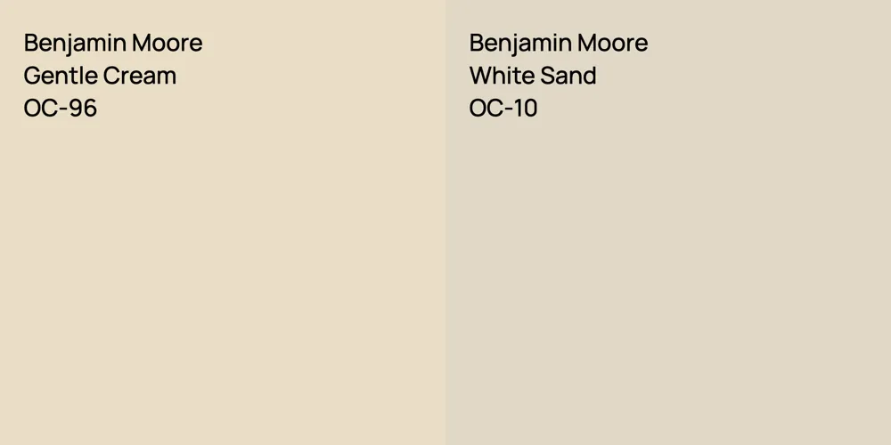 Benjamin Moore Gentle Cream vs. Benjamin Moore White Sand