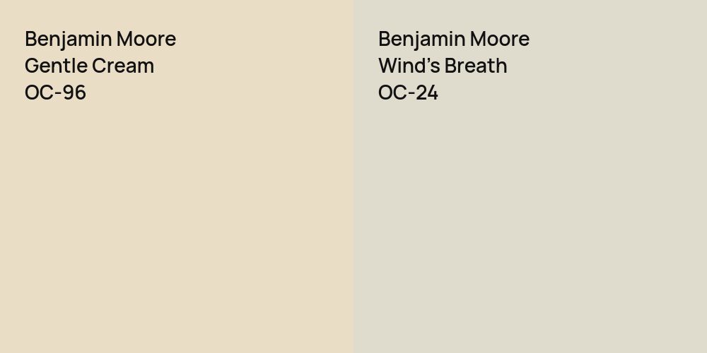 Benjamin Moore Gentle Cream vs. Benjamin Moore Wind's Breath