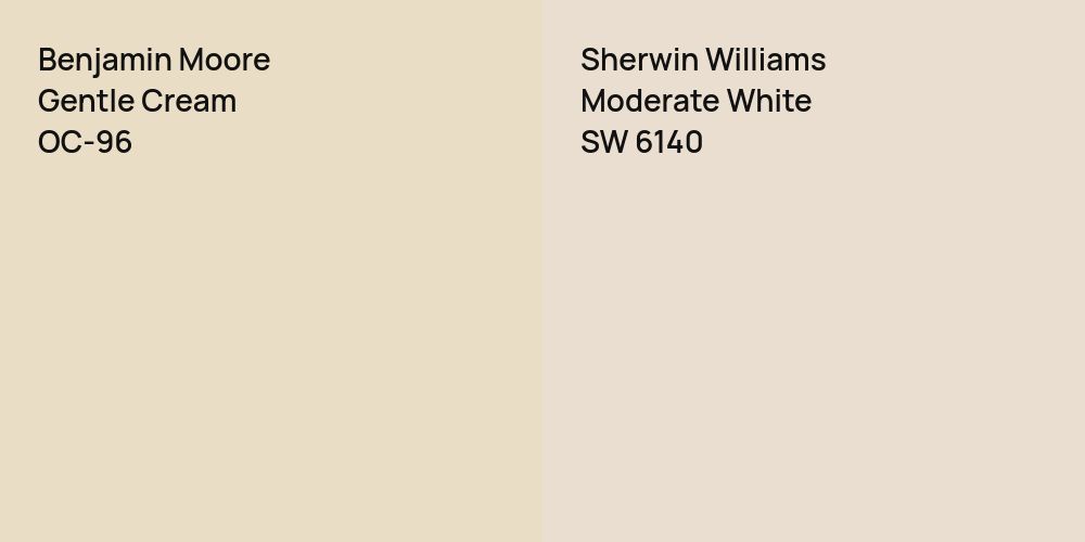 Benjamin Moore Gentle Cream vs. Sherwin Williams Moderate White