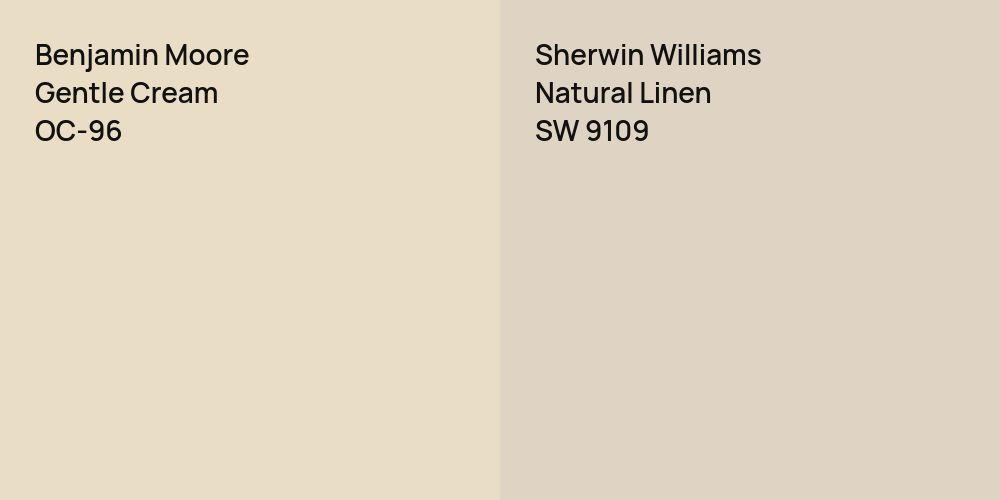 Benjamin Moore Gentle Cream vs. Sherwin Williams Natural Linen