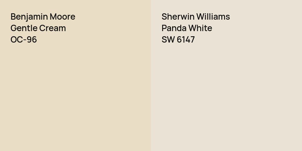 Benjamin Moore Gentle Cream vs. Sherwin Williams Panda White