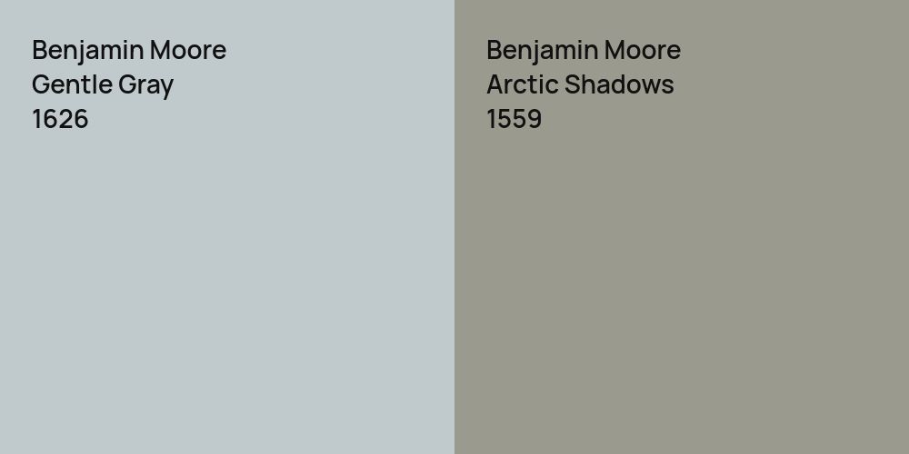 Benjamin Moore Gentle Gray vs. Benjamin Moore Arctic Shadows