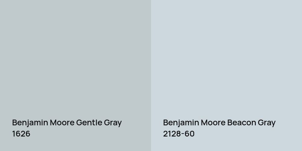 Benjamin Moore Gentle Gray vs. Benjamin Moore Beacon Gray