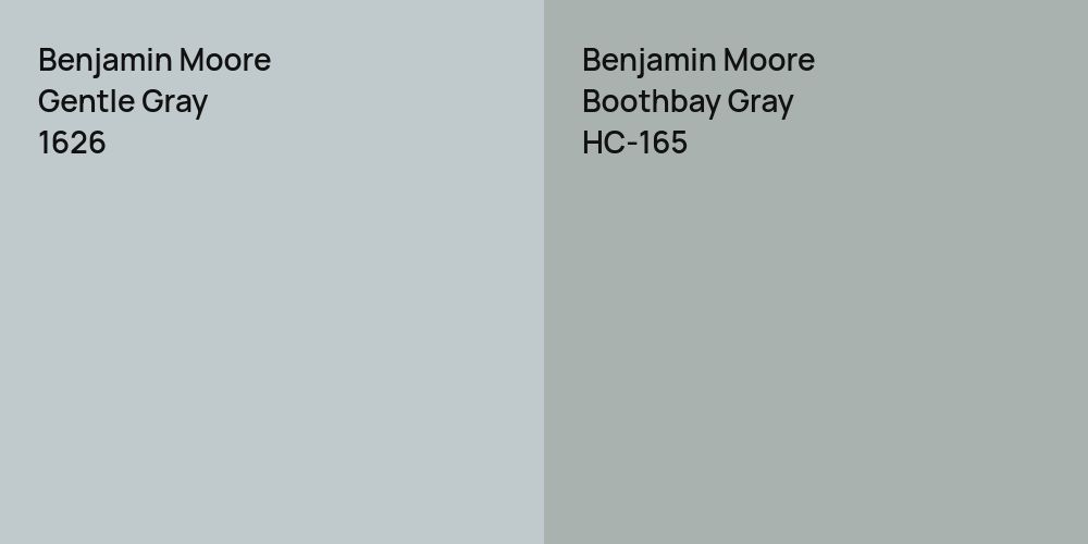 Benjamin Moore Gentle Gray vs. Benjamin Moore Boothbay Gray