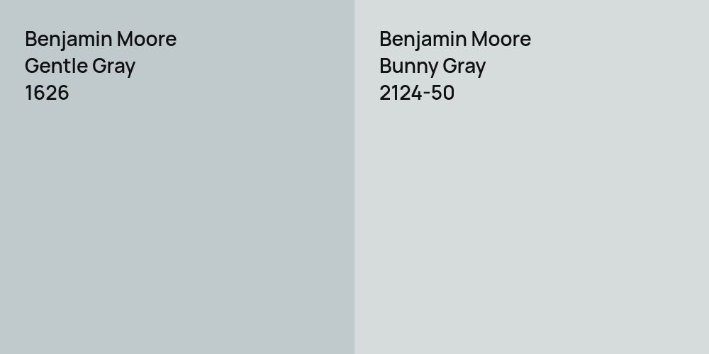 Benjamin Moore Gentle Gray vs. Benjamin Moore Bunny Gray