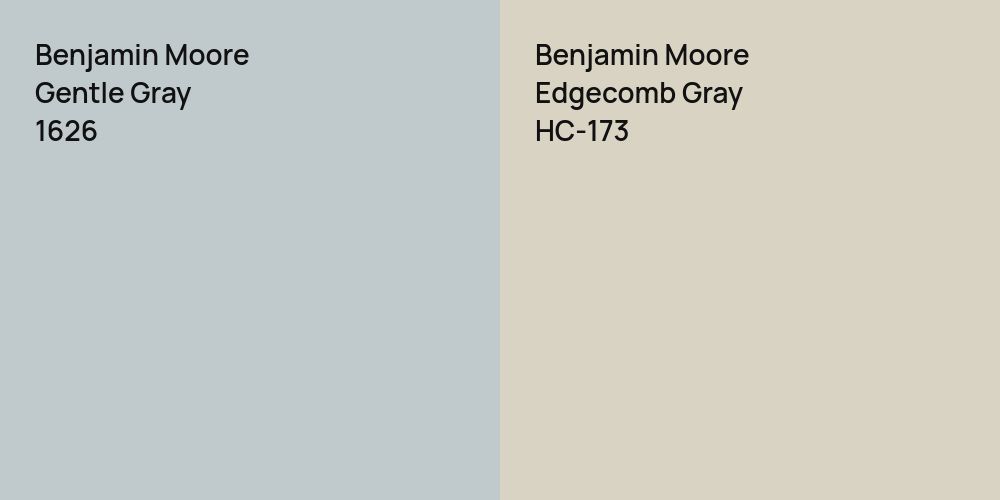 Benjamin Moore Gentle Gray vs. Benjamin Moore Edgecomb Gray