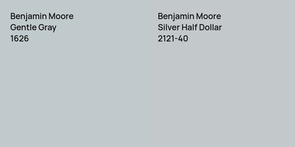 Benjamin Moore Gentle Gray vs. Benjamin Moore Silver Half Dollar