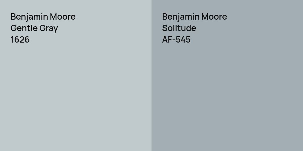 Benjamin Moore Gentle Gray vs. Benjamin Moore Solitude