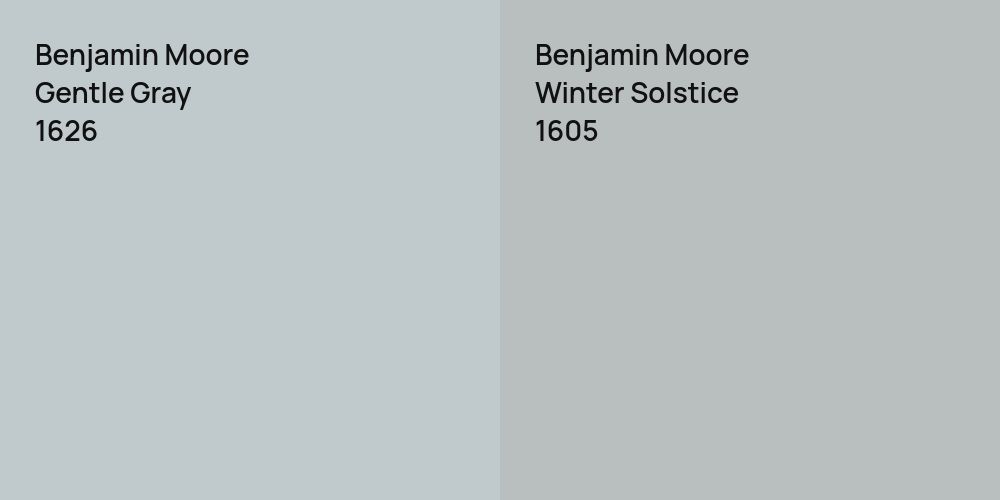 Benjamin Moore Gentle Gray vs. Benjamin Moore Winter Solstice