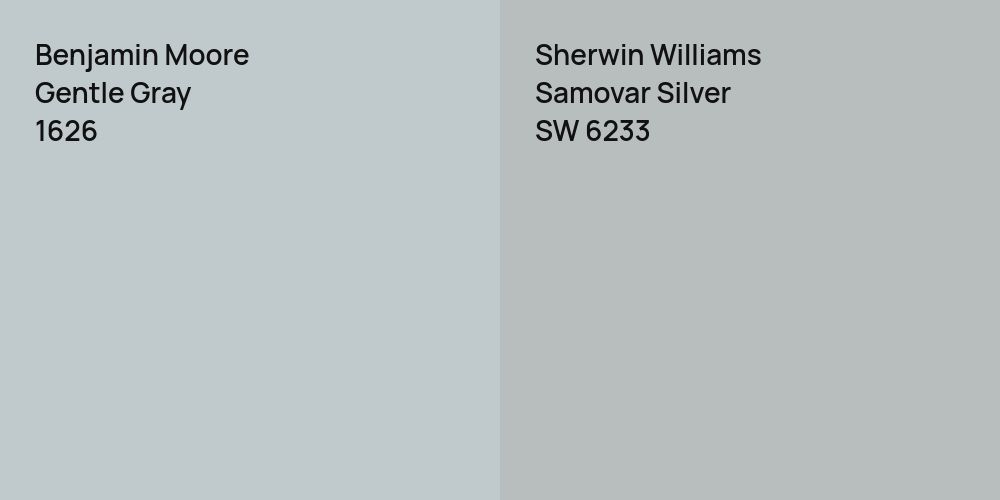 Benjamin Moore Gentle Gray vs. Sherwin Williams Samovar Silver