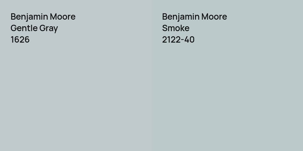 Benjamin Moore Gentle Gray vs. Benjamin Moore Smoke