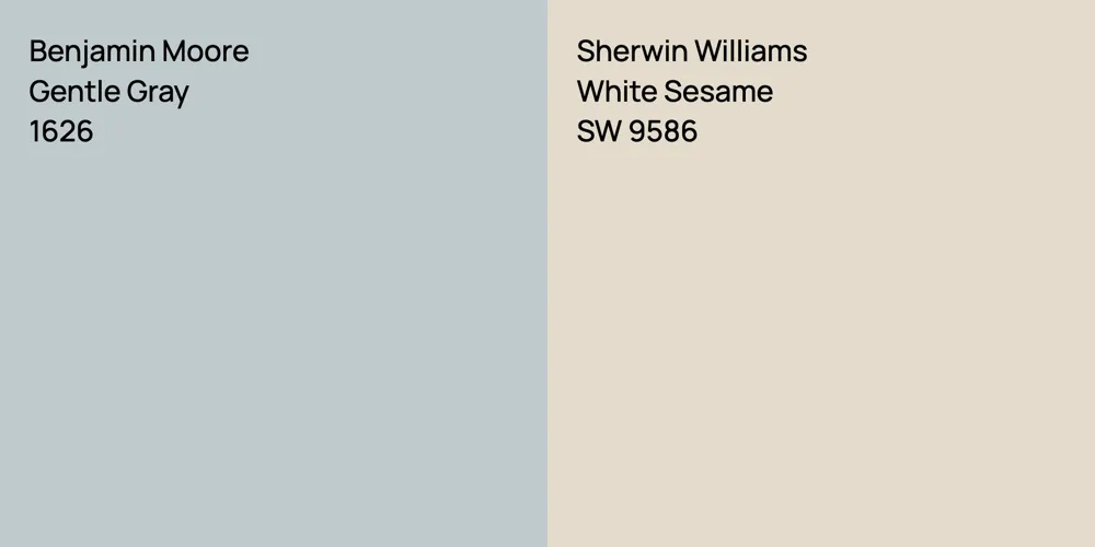 Benjamin Moore Gentle Gray vs. Sherwin Williams White Sesame