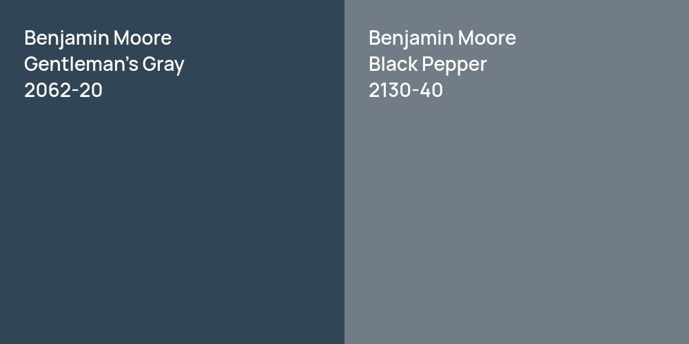 Benjamin Moore Gentleman's Gray vs. Benjamin Moore Black Pepper