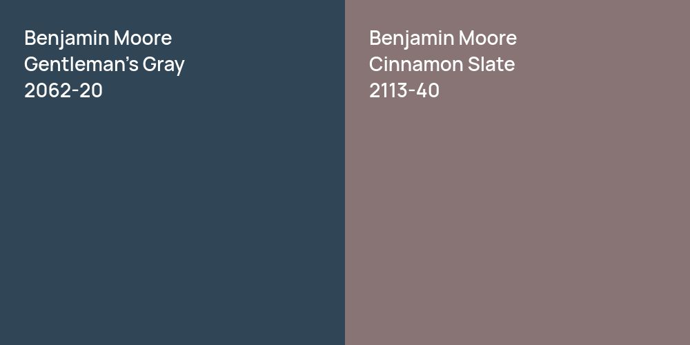 Benjamin Moore Gentleman's Gray vs. Benjamin Moore Cinnamon Slate