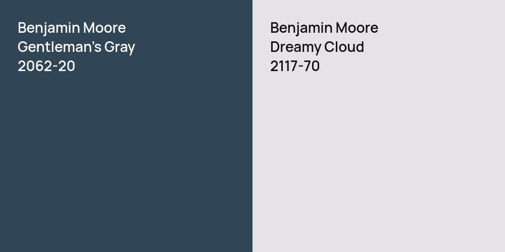 Benjamin Moore Gentleman's Gray vs. Benjamin Moore Dreamy Cloud