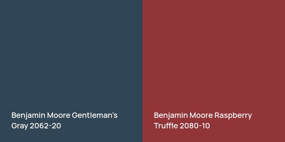 Benjamin Moore Gentleman's Gray vs. Benjamin Moore Raspberry Truffle