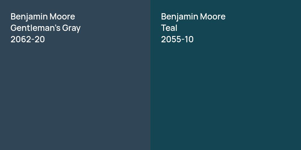 Benjamin Moore Gentleman's Gray vs. Benjamin Moore Teal