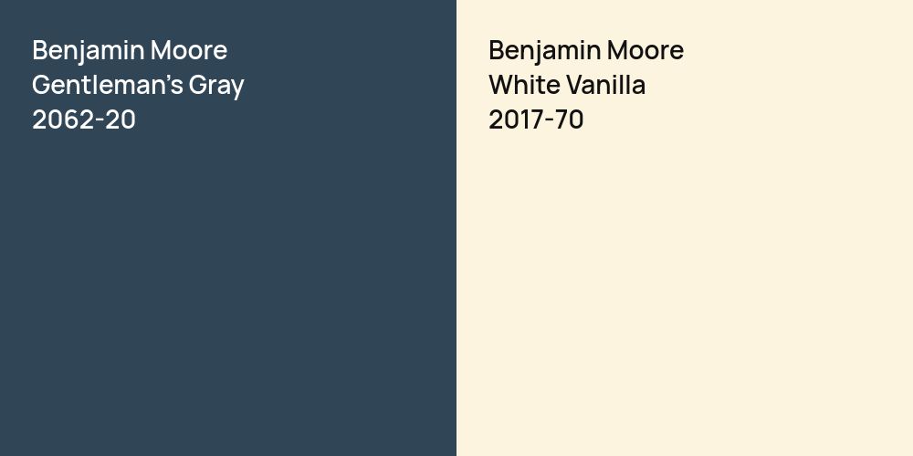 Benjamin Moore Gentleman's Gray vs. Benjamin Moore White Vanilla