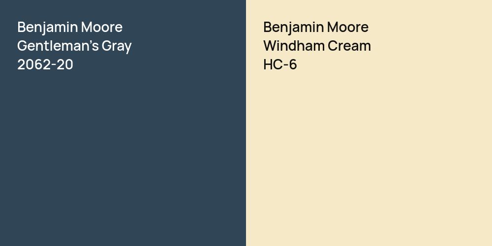 Benjamin Moore Gentleman's Gray vs. Benjamin Moore Windham Cream