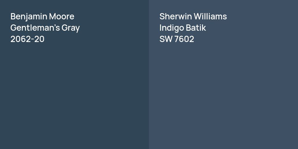 Benjamin Moore Gentleman's Gray vs. Sherwin Williams Indigo Batik