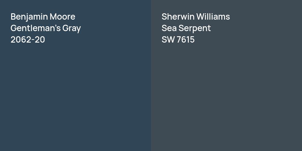 Benjamin Moore Gentleman's Gray vs. Sherwin Williams Sea Serpent